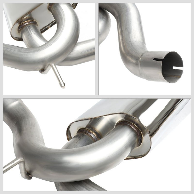 Catback System 4" Dual Round Slant Tip 07-17 Wrangler 3.6L/3.8L V6 BFC-CATB-JEECW07V6