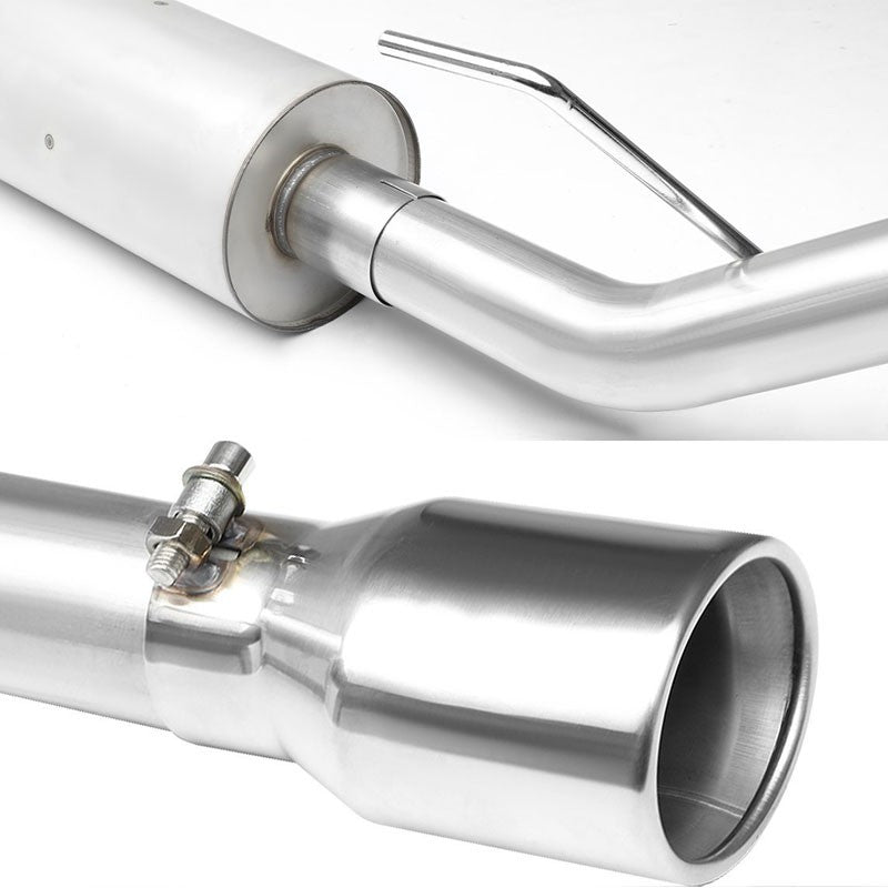 Oval Slant Roll Muffler Tip Exhaust Catback System For 02-07 Jeep Liberty KJ-Performance-BuildFastCar