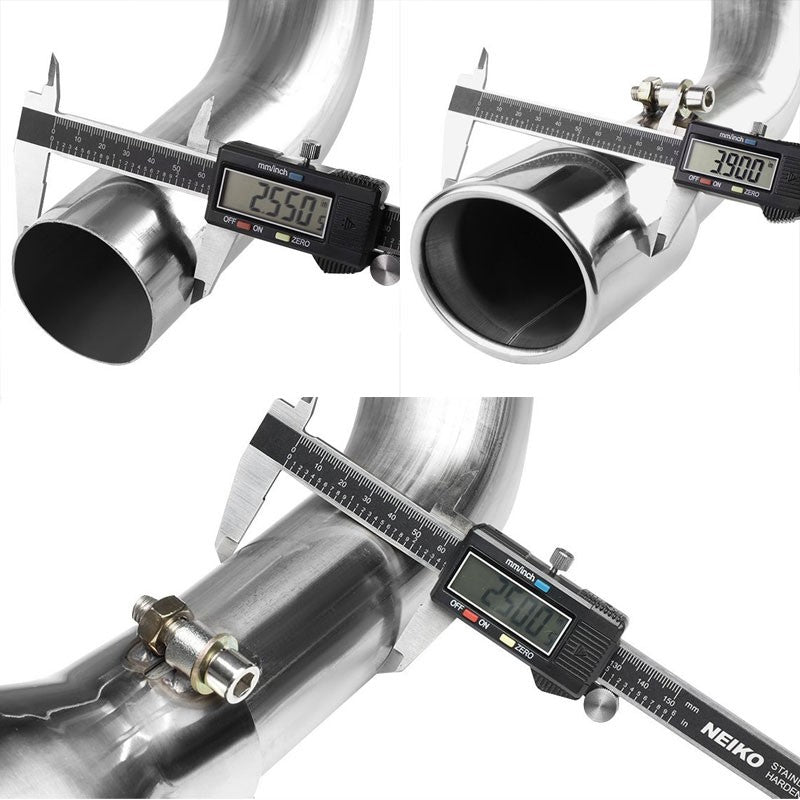 Oval Slant Roll Muffler Tip Exhaust Catback System For 02-07 Jeep Liberty KJ-Performance-BuildFastCar
