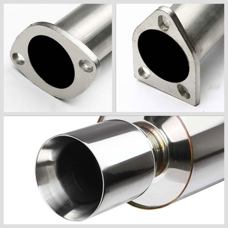 4" Roll Muffler Tip Exhaust Catback System For 95-99 Eclipse 2G GS/RS 2.0L DOHC-Performance-BuildFastCar