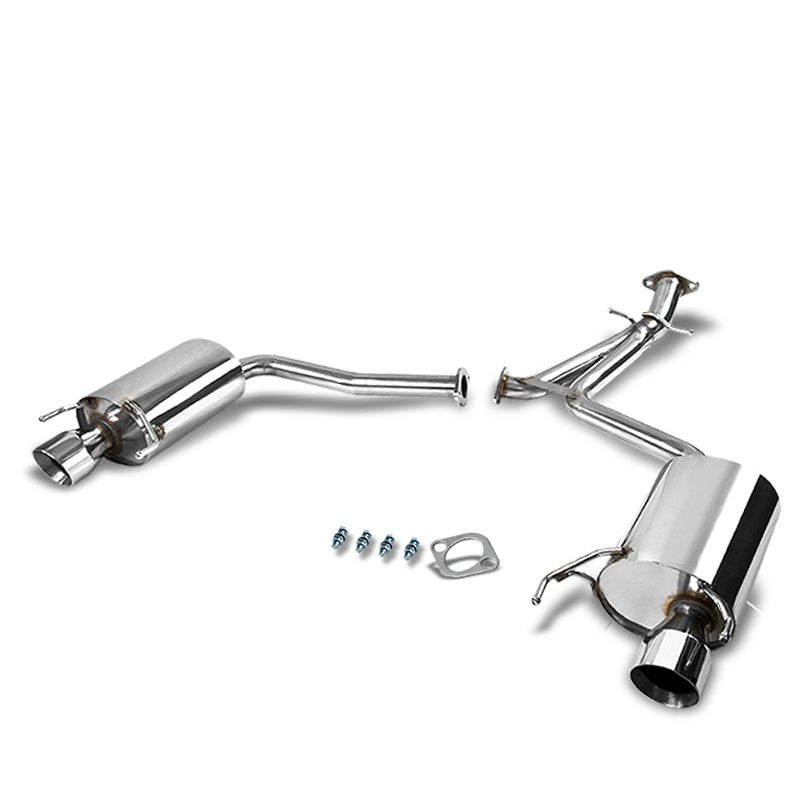 3.75" Dual Slant Roll Muffler Tip Exhaust Axleback System For 06-10 Lexus IS250-Performance-BuildFastCar