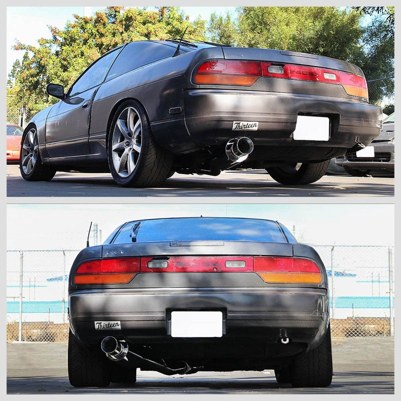 Catback Exhaust System 4" Round Roll Tip 89-94 Nissan 240SX S13 Silvia BFC-CATB-NISS13-NRT