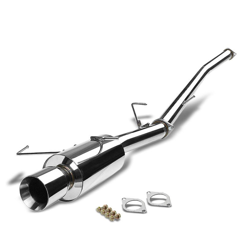4" Roll Muffler Tip Exhaust Catback System For 95-98 240SX Silvia S14 2.4L DOHC-Performance-BuildFastCar