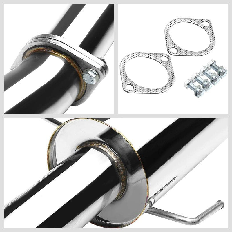 4" Roll Muffler Tip Exhaust Catback System For 95-98 240SX Silvia S14 2.4L DOHC-Performance-BuildFastCar