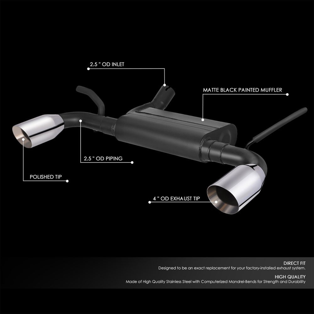 4" Mufflers Rolled Tip Axleback Exhaust Kit For 12-17 Wrangler JK 3.6L BFC-AXLB-U008