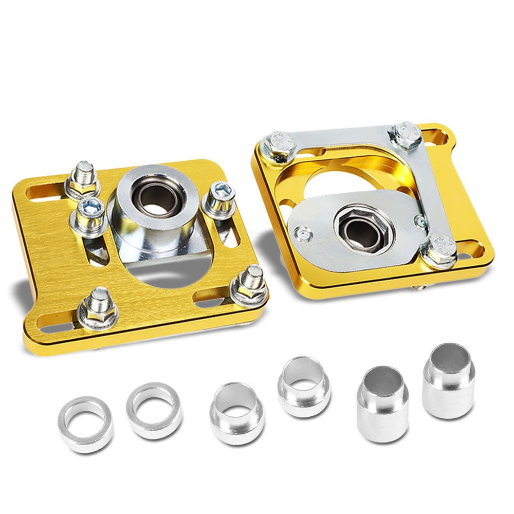 Front Adjustable Aluminum Gold Camber/Caster Plate T2 For 94-04 Ford Mustang-Suspension Arms-BuildFastCar