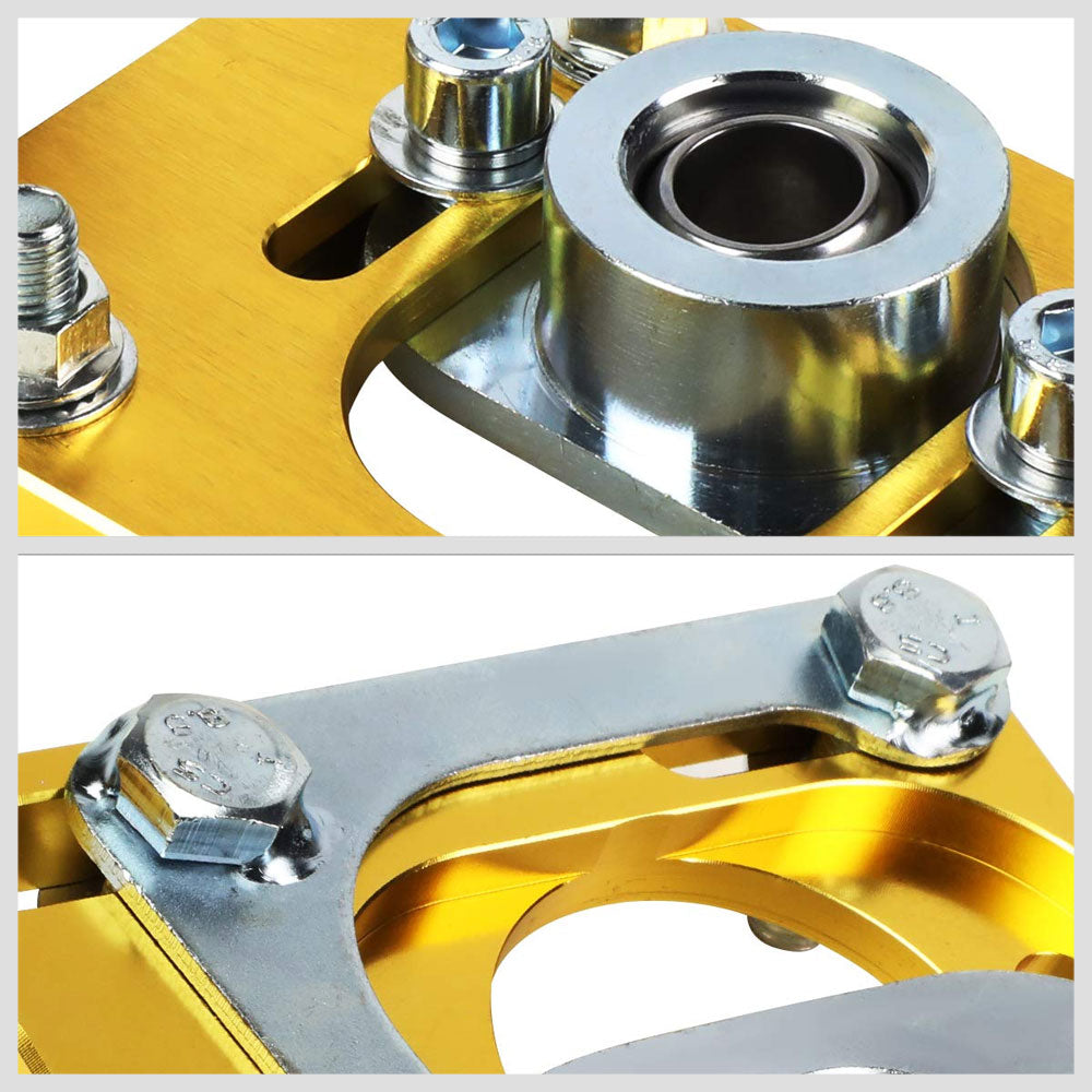 Front Adjustable Aluminum Gold Camber/Caster Plate T2 For 94-04 Ford Mustang