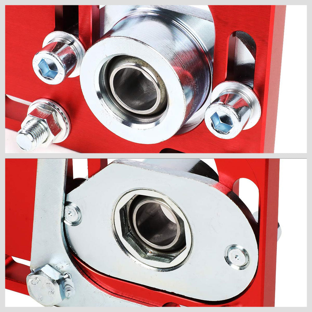 Front Adjustable Aluminum Red Camber/Caster Plate T2 For 94-04 Ford Mustang