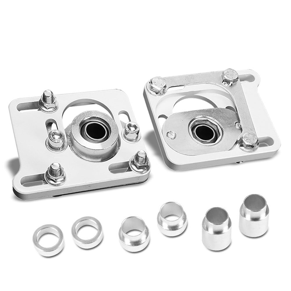 Front Adjustable Aluminum White Camber/Caster Plate T2 For 94-04 Ford Mustang-Suspension Arms-BuildFastCar