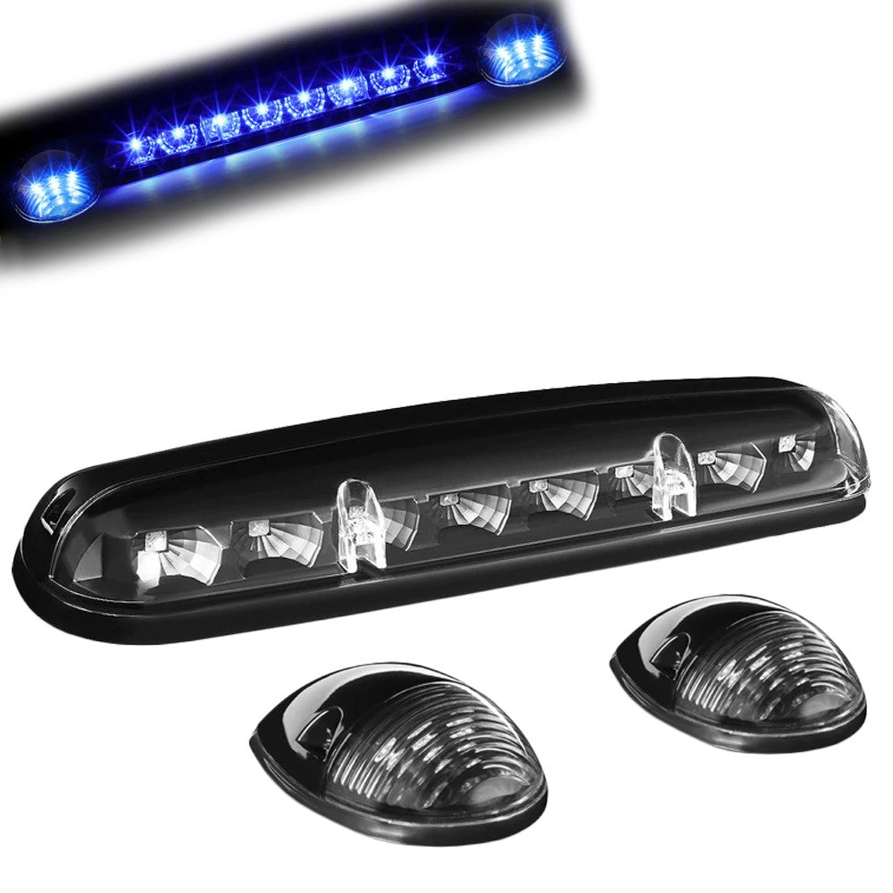 Black House/Clear Len/Blue LED Roof Light Cab Lamp For 02-06 Silverado/Sierra BFC-RFL-CHVSIL02-BK-BL
