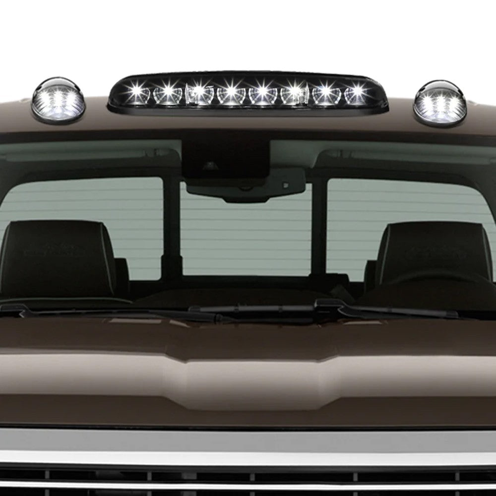 Black House/Clear Len/White LED Roof Light Cab Lamp For 02-06 Silverado/Sierra BFC-RFL-CHVSIL02-BK-WH