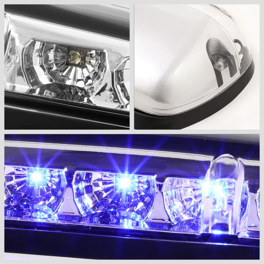 Chrome House/Clear Len/Blue LED Roof Light Cab Lamp For 02-06 Silverado/Sierra BFC-RFL-CHVSIL02-CH-BL