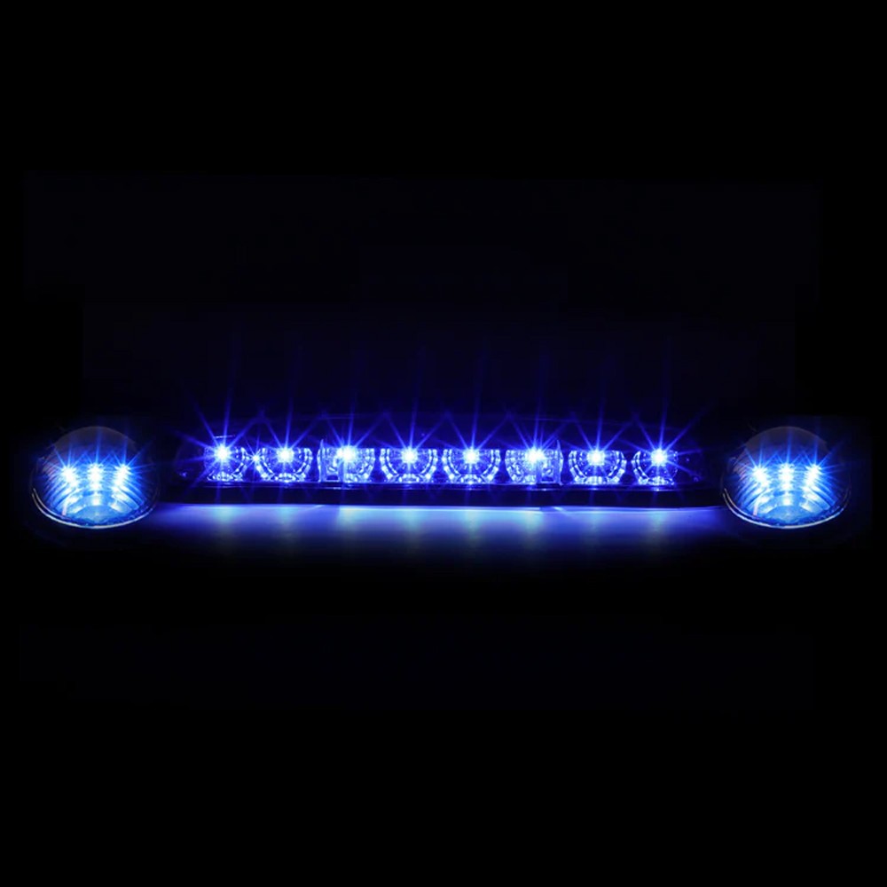 Chrome House/Clear Len/Blue LED Roof Light Cab Lamp For 02-06 Silverado/Sierra BFC-RFL-CHVSIL02-CH-BL