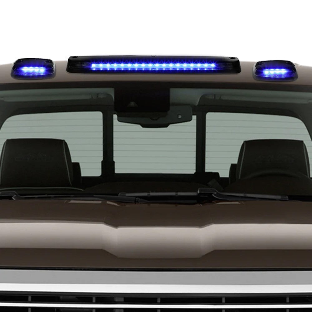 Black House/Clear Len/Blue LED Roof Light Cab Lamp For 07-13 Silverado/Sierra BFC-RFL-CHVSIL07-BK-BL