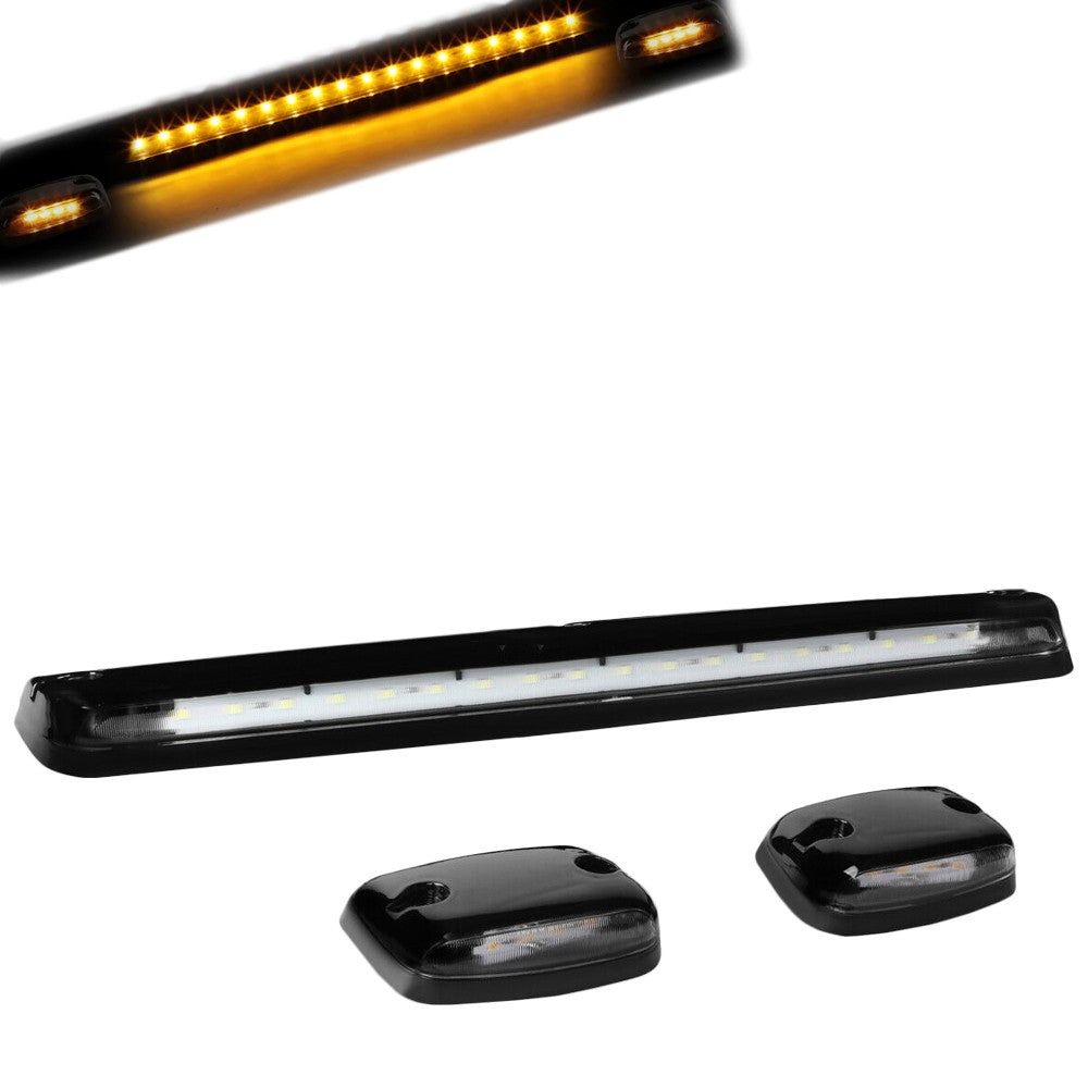 Black House/Clear Len/Yellow LED Roof Light Cab Lamp For 07-13 Silverado/Sierra BFC-RFL-CHVSIL07-BK-AM
