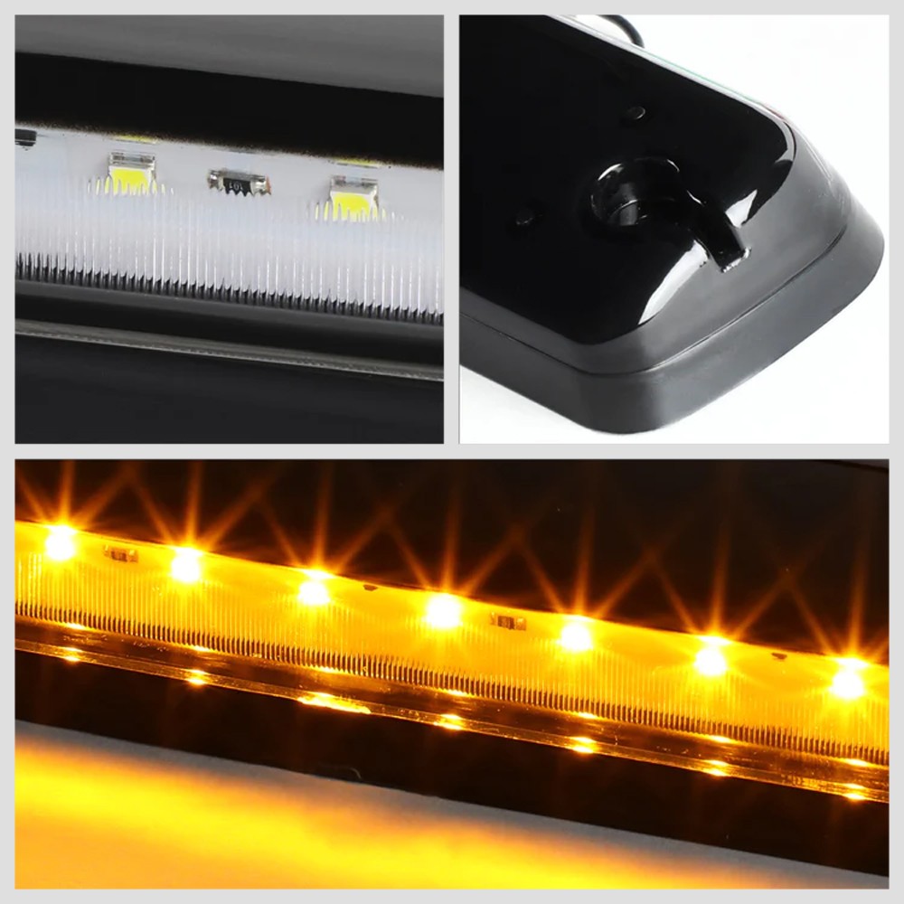 Black House/Clear Len/Yellow LED Roof Light Cab Lamp For 07-13 Silverado/Sierra BFC-RFL-CHVSIL07-BK-AM