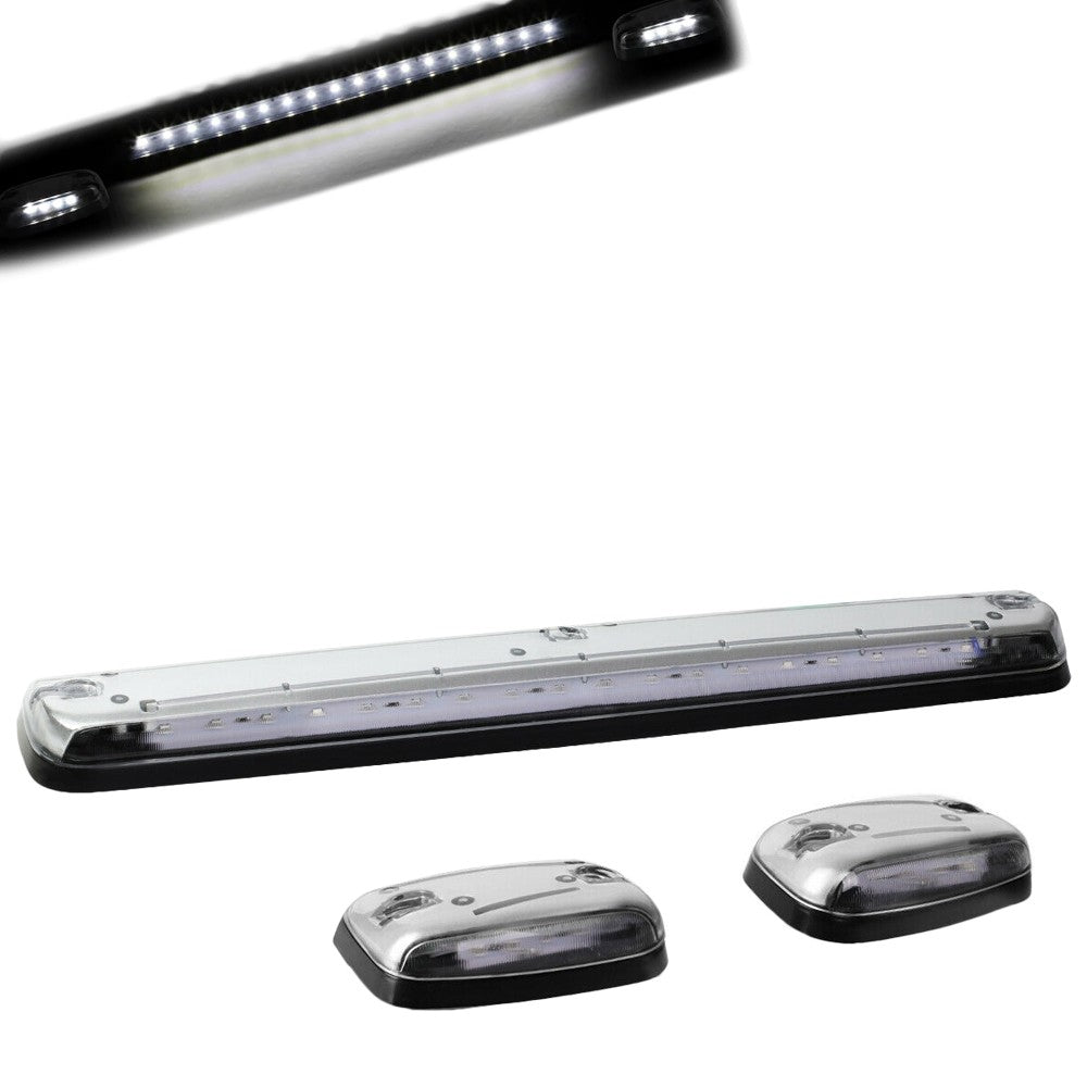 Chrome House/Clear Len/White LED Roof Light Cab Lamp For 07-13 Silverado/Sierra BFC-RFL-CHVSIL07-CH-WH