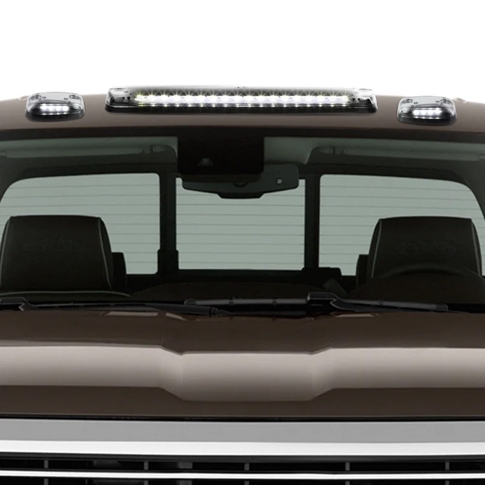 Chrome House/Clear Len/White LED Roof Light Cab Lamp For 07-13 Silverado/Sierra BFC-RFL-CHVSIL07-CH-WH