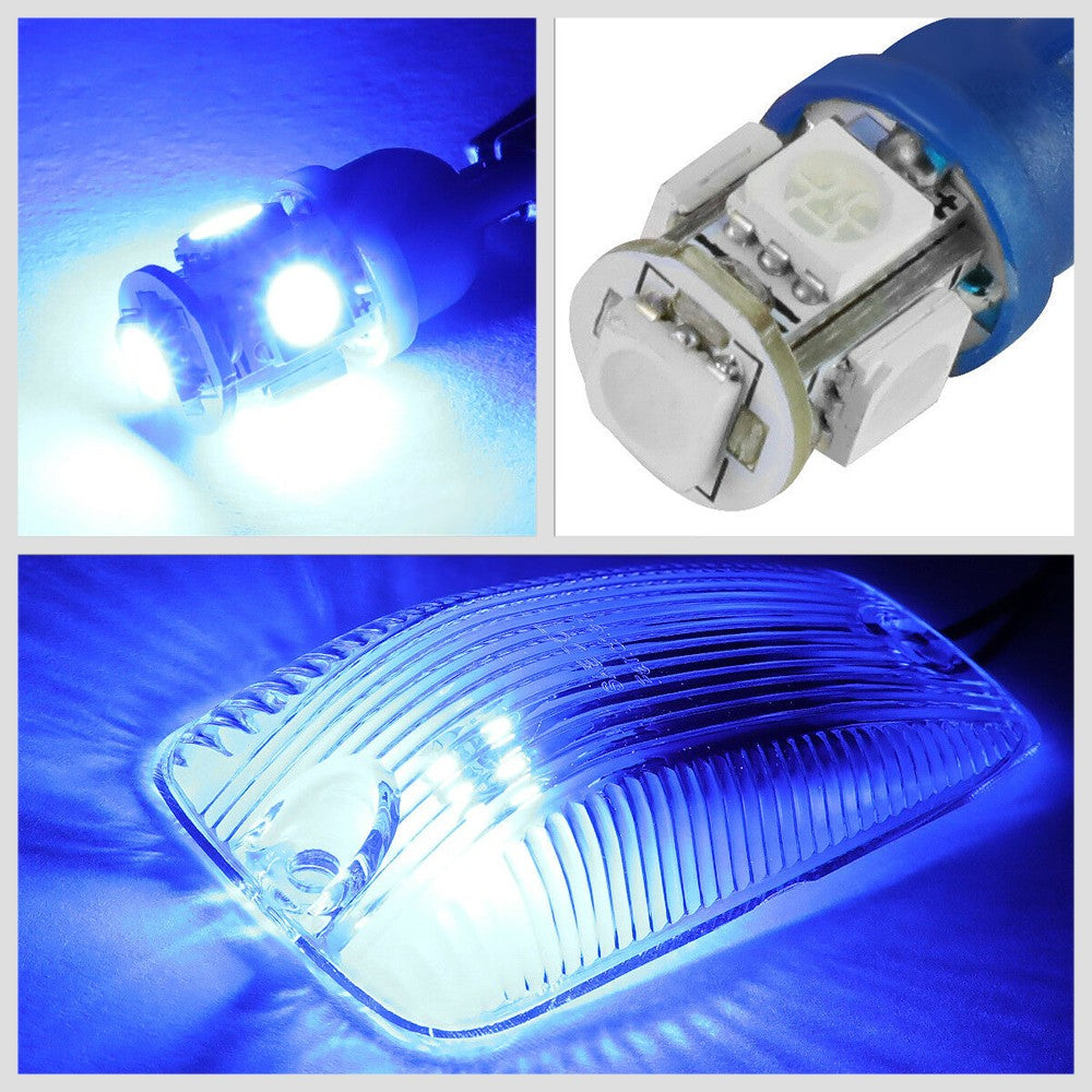 5PCS Blue LED Cab Roof Top Light Clear Lens For 88-02 Chevy C/K Pickup Suburban