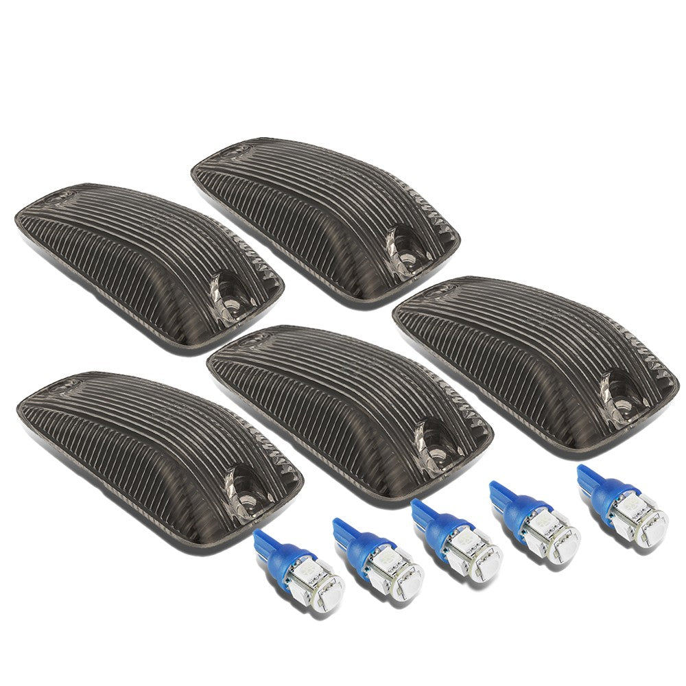 5PCS Blue LED Cab Roof Top Light OEM with ABS Smoke Lens For 88-02 Chevy C3500 BFC-RFL88-SM-B