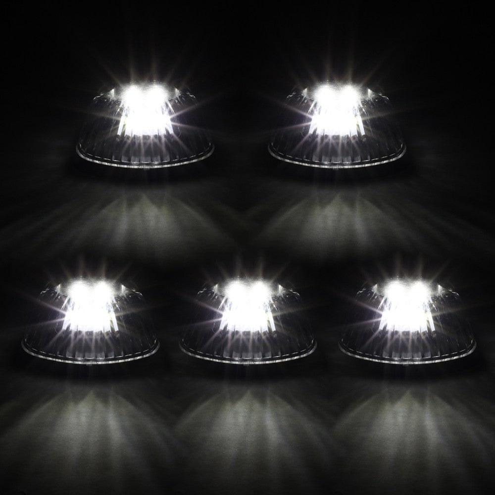 5PCS White LED Cab Roof Top Light with ABS Clear Lens For 94-98 Ram 2500