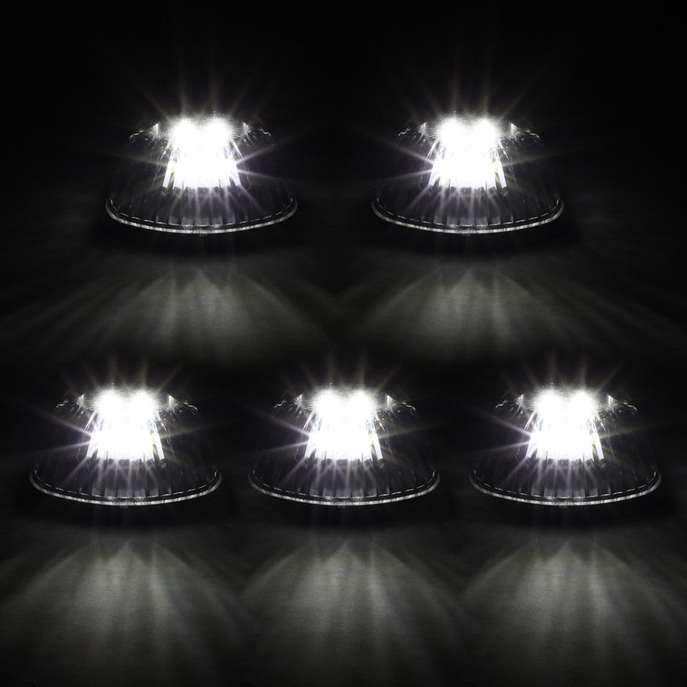 5PCS White LED Cab Roof Top Light with ABS Smoke Lens For 94-98 Ram 1500