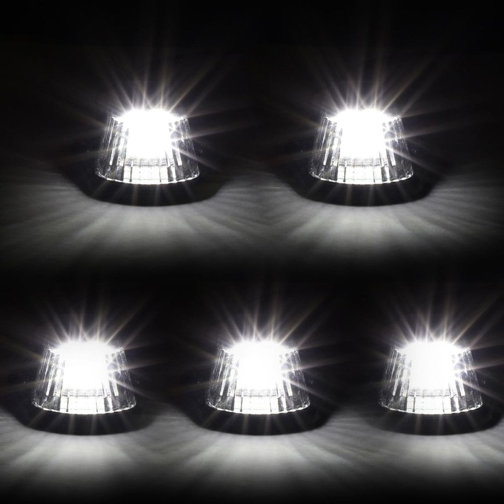 5PCS White LED Cab Roof Top Light with ABS Clear Lens Switch For 80-96 F-150