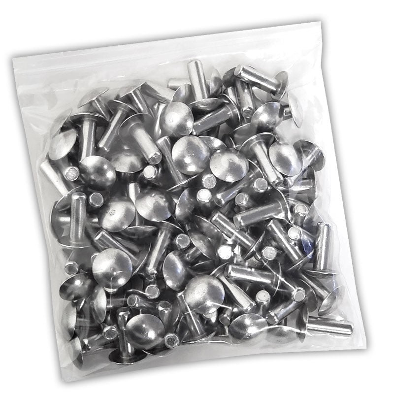 100x L/19mm 1/4" Dia Alu Brazier Head Solid Rivet Fastener Hard Trailer Repair-Hardware Fasteners-BuildFastCar-BFC-TTP-SRT-BZH-025-075-HD
