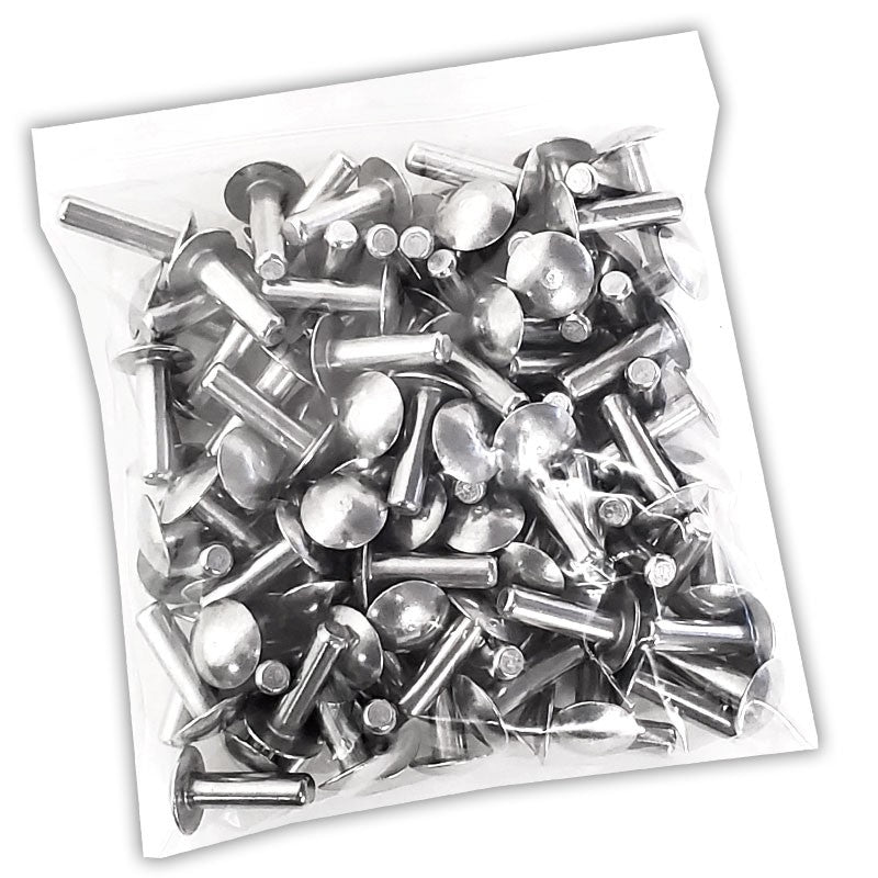 100x L/22mm 1/4" Dia Alu Brazier Head Solid Rivet Fastener Soft Trailer Repair-Hardware Fasteners-BuildFastCar-BFC-TTP-SRT-BZH-025-087-ST