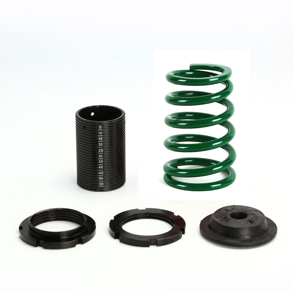 Front/Rear Black Scaled Green Coilover Lowering Spring Kit For 01-05 Honda Civic EM/ES Coupe/Sedan-Shocks & Springs-BuildFastCar