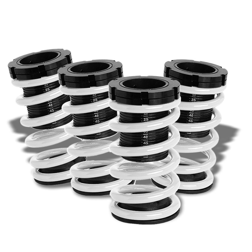 Front/Rear Black Scaled White Coilover Lowering Spring Kit For 01-05 Honda Civic EM/ES Coupe/Sedan-Shocks & Springs-BuildFastCar
