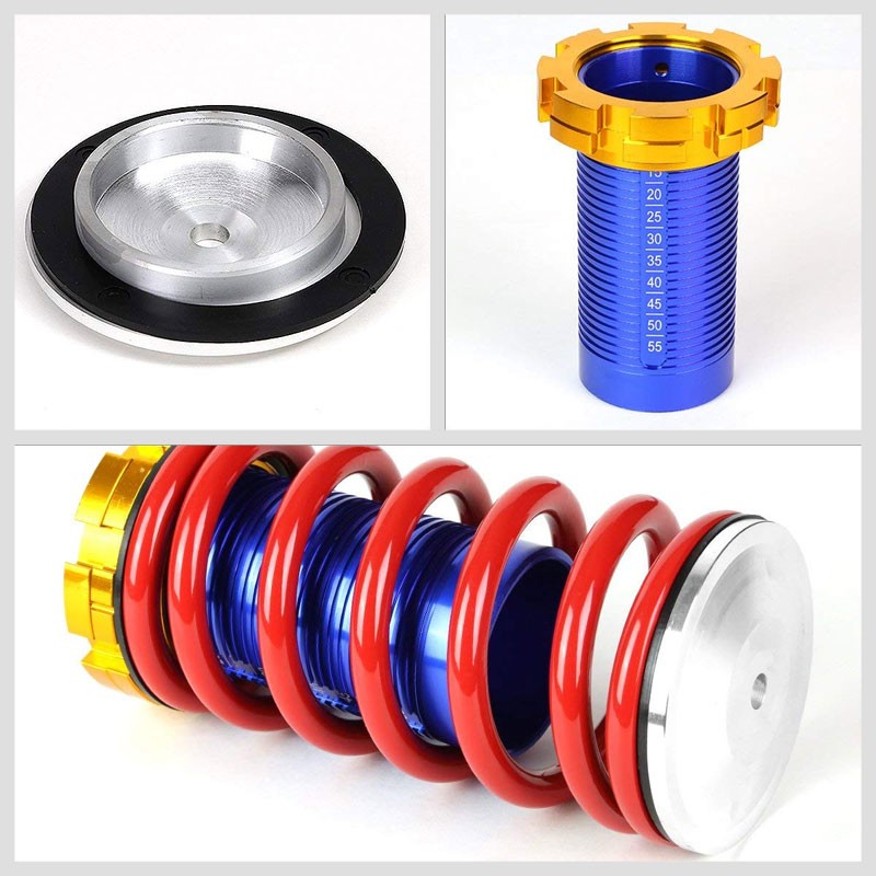 Black/Red Scaled 1"-4" Adjust Lowering Coilover Spring TY22 For 90-01 Integra-Suspension-BuildFastCar