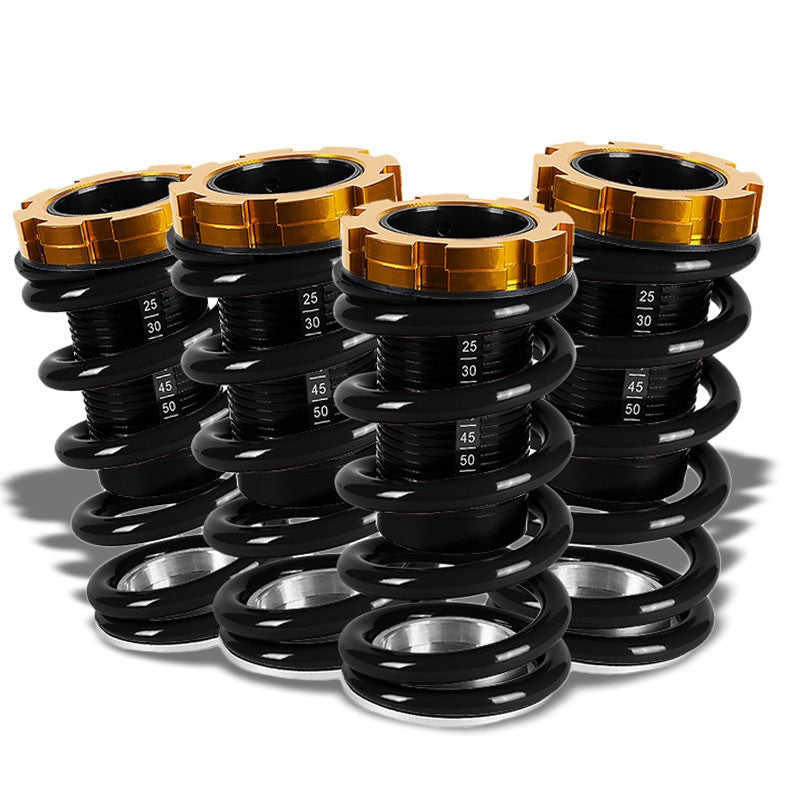Black/Black Scaled 1"-4" Adjust Lowering Coilover Spring TY33 For 90-01 Integra-Suspension-BuildFastCar
