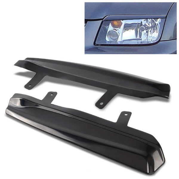 Pair Upper Mean Look Headlight Eyelid Eyebrow Cover For 99-05 Volkswagen Jetta-Exterior-BuildFastCar