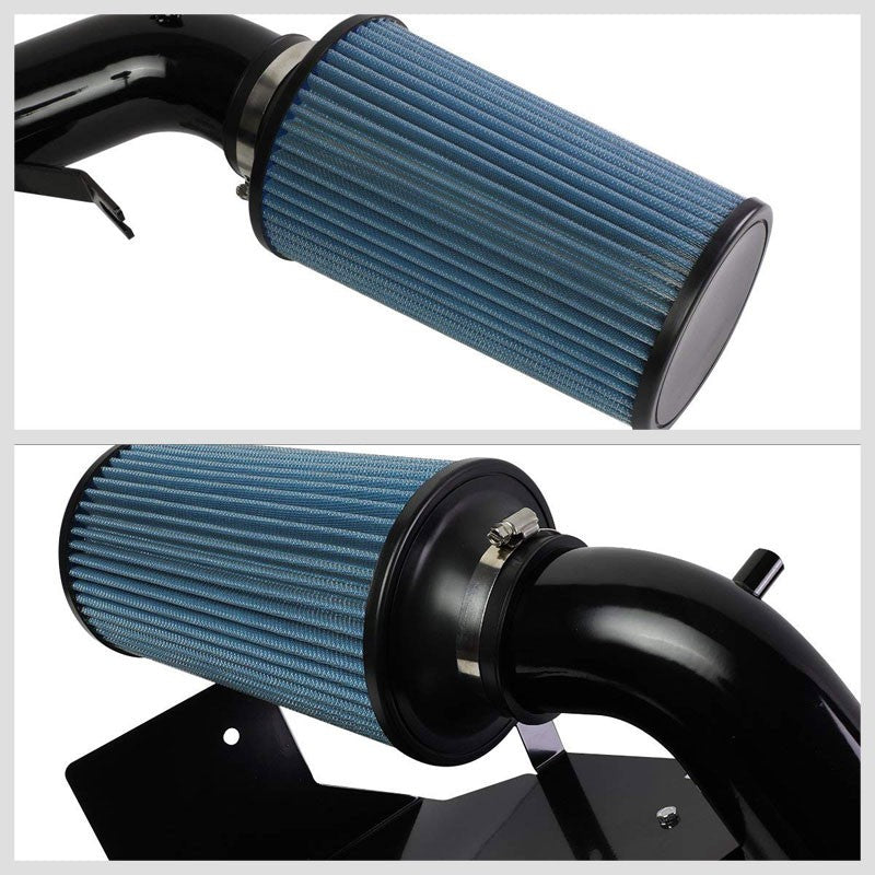 3" Black Pipe+Filter Cold Air Intake Kit+Heat Shield For 02-03 Liberty 3.7L V6-Performance-BuildFastCar