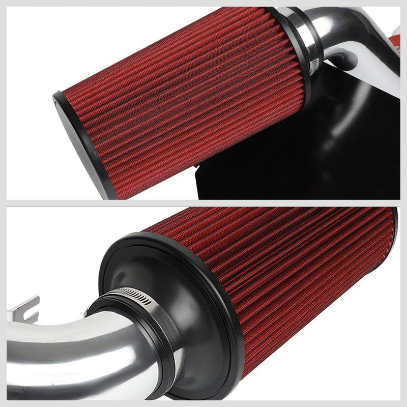3" Polish Pipe+Filter Cold Air Intake Kit+Heat Shield For 02-03 Liberty 3.7L V6-Performance-BuildFastCar