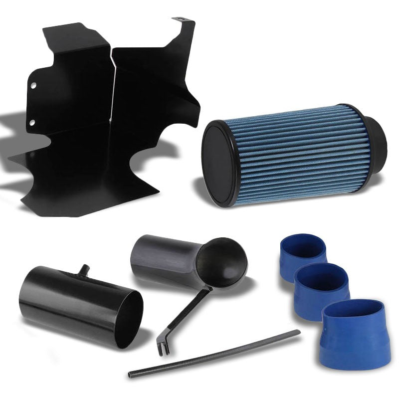 Black Cold Air Intake+Heat Shield For 00-05 Excursion/F250-550 SuperDuty V10-Performance-BuildFastCar