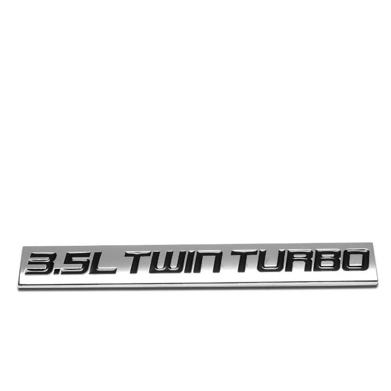 Black/Chrome 3.5L Twin Turbo Auto Trunk Badge Emblem Decal 3M Adhesive Sticker-Exterior-BuildFastCar