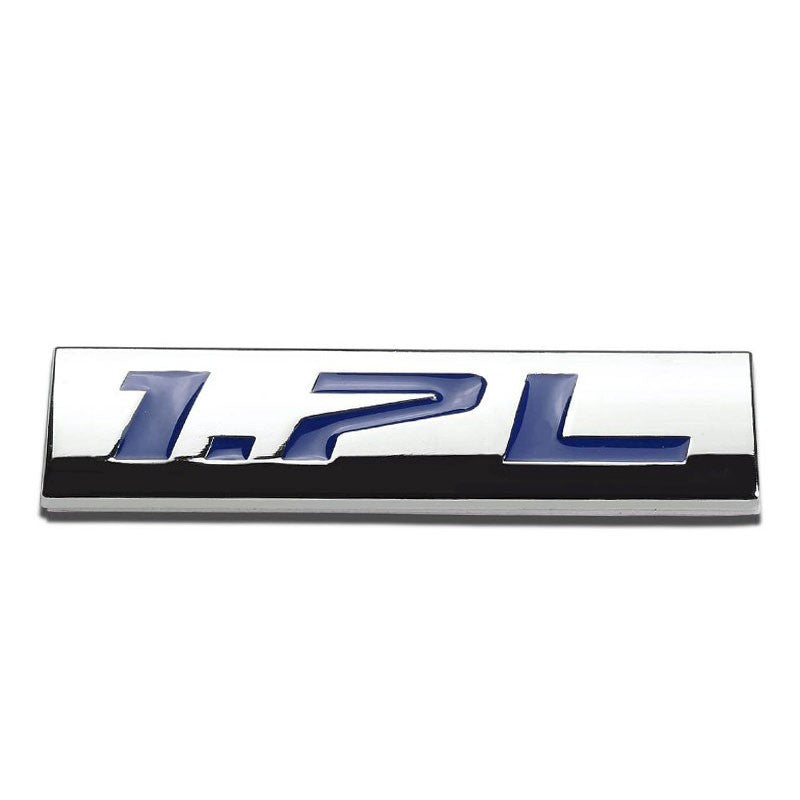 Blue/Chrome 1.7L Logo 4mm Rear Trunk Metal Polished Trim Badge Decal Emblem-Exterior-BuildFastCar