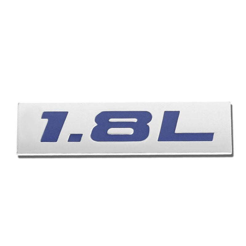 Blue/Chrome 1.8L Logo Sign Plate Rear Trunk Metal Badge Decal Sticker Emblem-Exterior-BuildFastCar