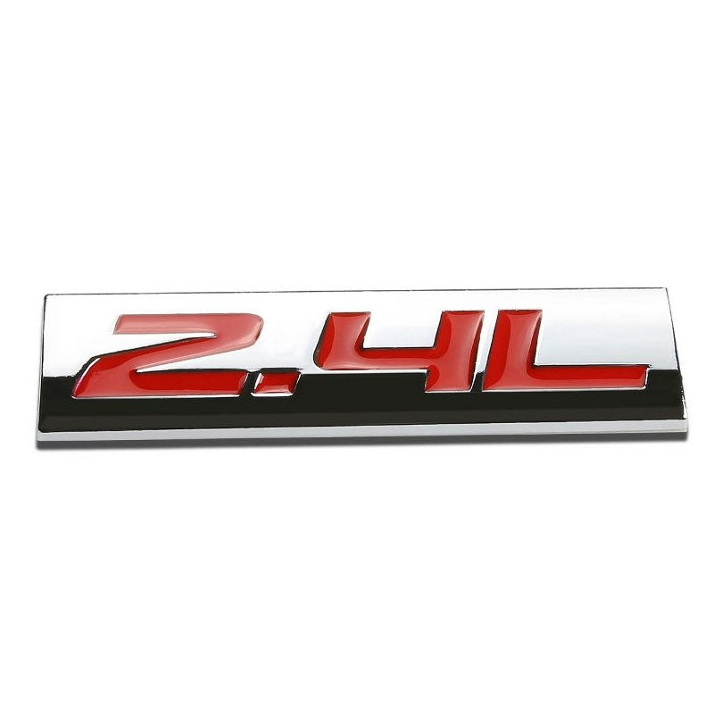 Red/Chrome 2.4L Sign Trim Rear Trunk Medalla Badge Decal Emblem Sticker-Exterior-BuildFastCar