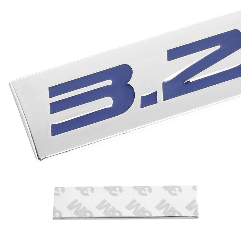 Blue/Chrome 3.2L Logo Auto Vehicle Rear Trunk Metal Badge Decal Sticker Emblem-Exterior-BuildFastCar
