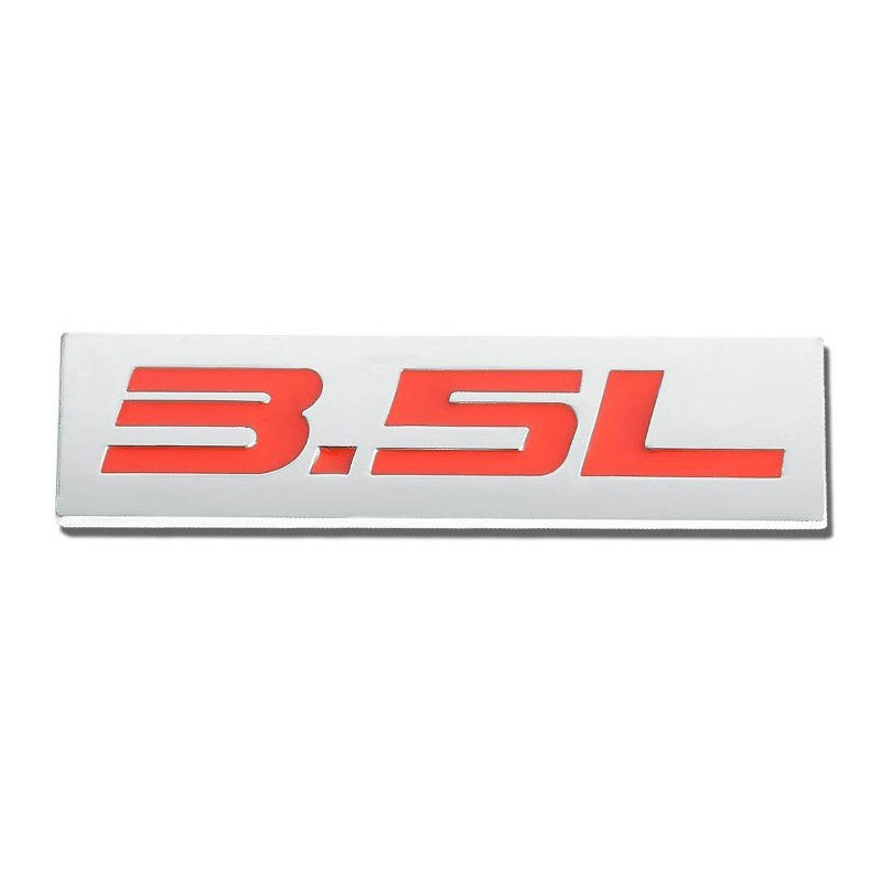 Red/Chrome 3.5L Sign Car Rear Trunk Polished Badge Decal Emblem Plate Sticker-Exterior-BuildFastCar
