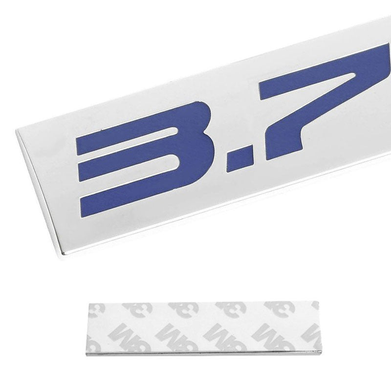 Blue/Chrome 3.7L Logo car badge Rear Trunk Metal Decal Sticker Emblem w/ 3M tape-Exterior-BuildFastCar