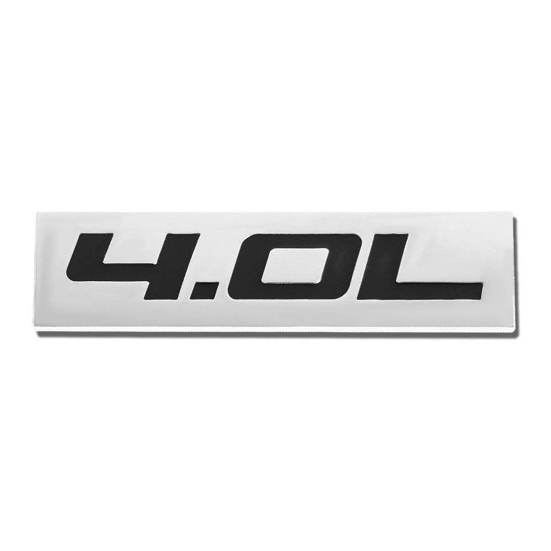Black/Chrome 4.0L Number Logo Sign Car Rear Trunk Badge Decal Plate Emblem 4mm-Exterior-BuildFastCar