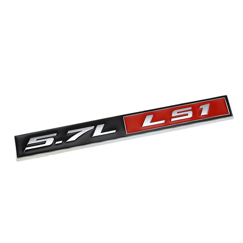 Black/Red/Chrome 5.7L LS1 V8 Engine Chevy Auto Trunk Badge Emblem Decal 3M Tape-Exterior-BuildFastCar