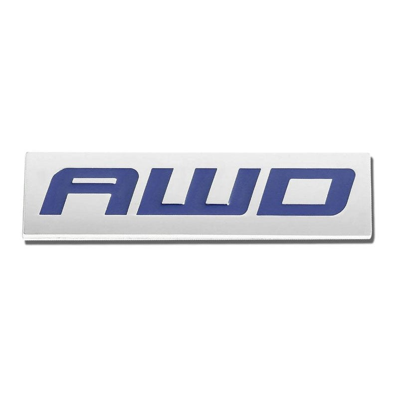Blue/Chrome AWD Logo Name Plate Rear Trunk Metal Badge Decal Sticker Emblem-Exterior-BuildFastCar