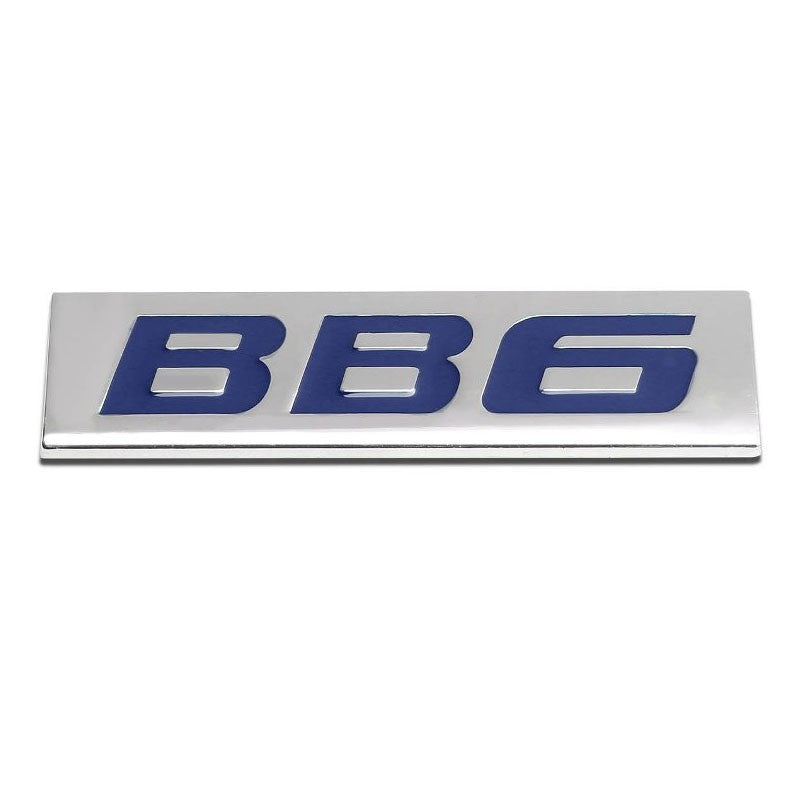 Blue/Chrome BB6 Car Sign Logo Plate Rear Trunk Metal Badge Decal Emblem-Exterior-BuildFastCar