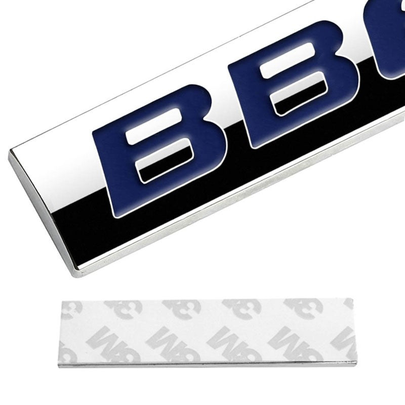 Blue/Chrome BB6 Car Sign Logo Plate Rear Trunk Metal Badge Decal Emblem-Exterior-BuildFastCar