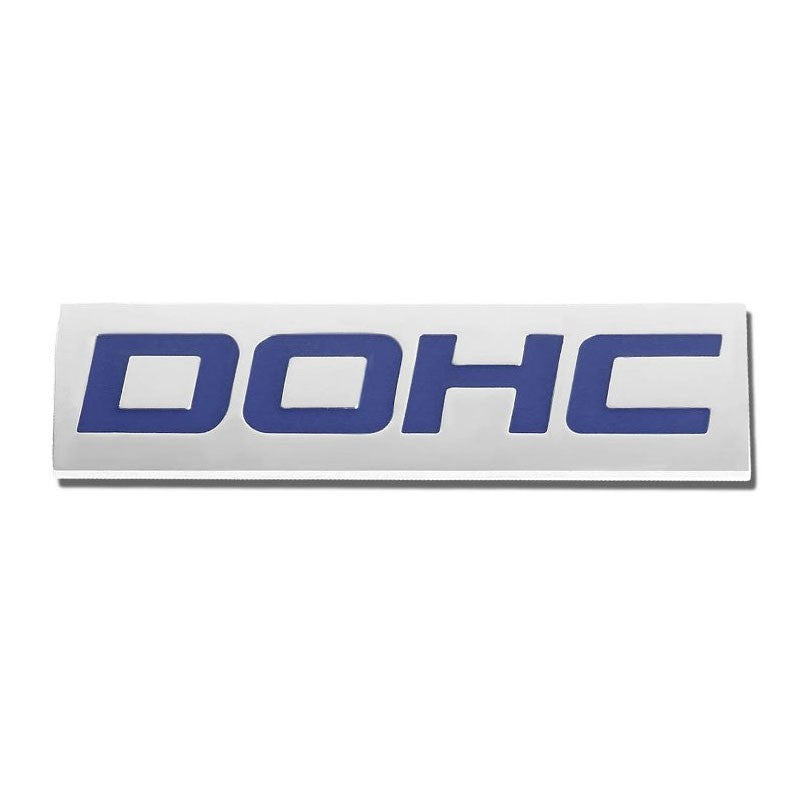 Blue/Chrome DOHC Logo Engine Plate Rear Trunk Metal Badge Decal Sticker Emblem-Exterior-BuildFastCar